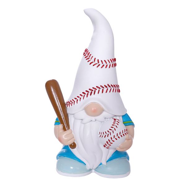Baseball Gnome Outdoor Garden Statue, 10"