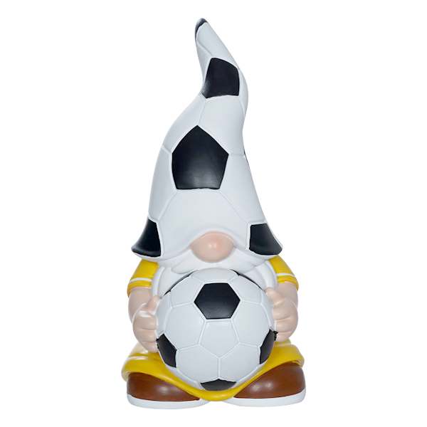 Soccer Gnome Outdoor Garden Statue, 10"
