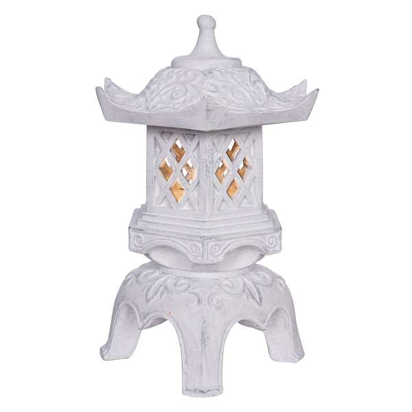 Found & Fable Lighted Pagoda Outdoor Garden Statue, 12"