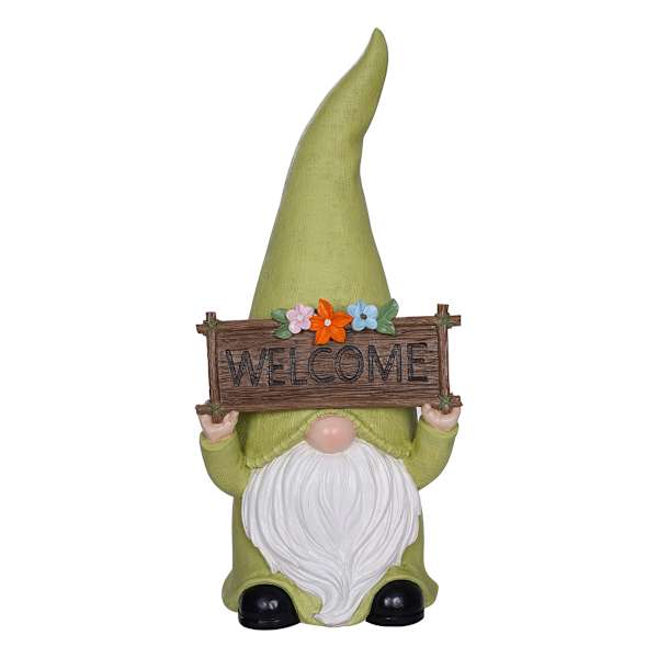 Welcome Gnome Outdoor Garden Statue, 27"