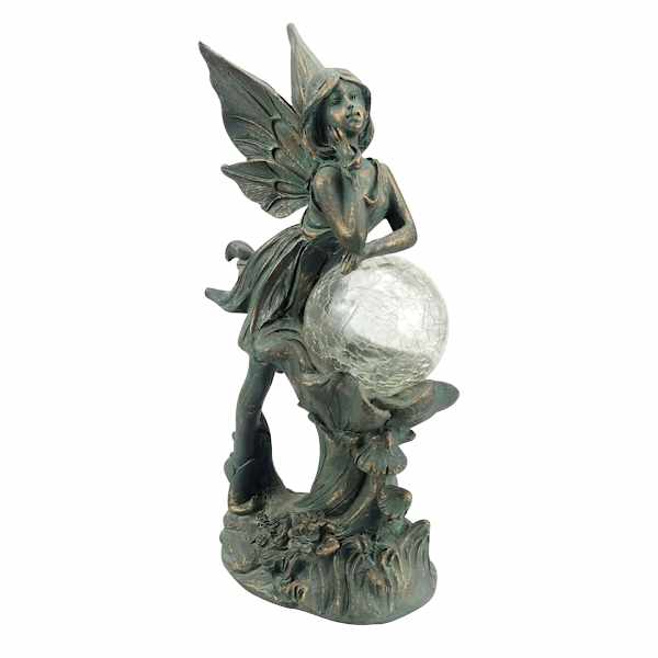 Solar Fairy Outdoor Garden Statue, 12.2"