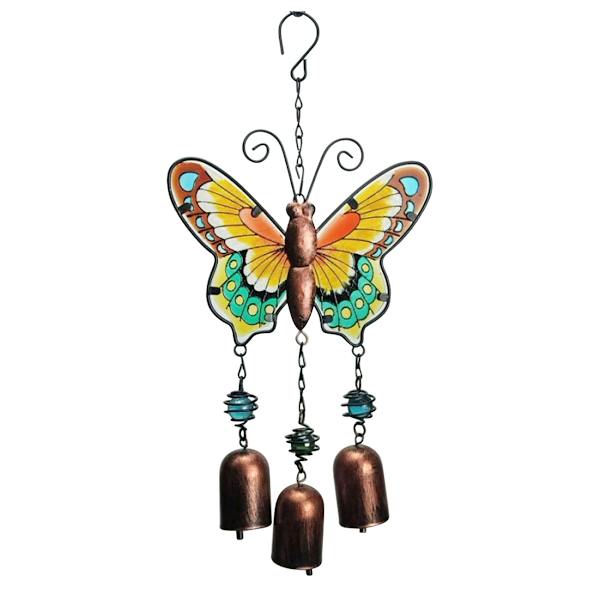 Yellow Butterfly Garden Wind Chime, 13.6x6.5