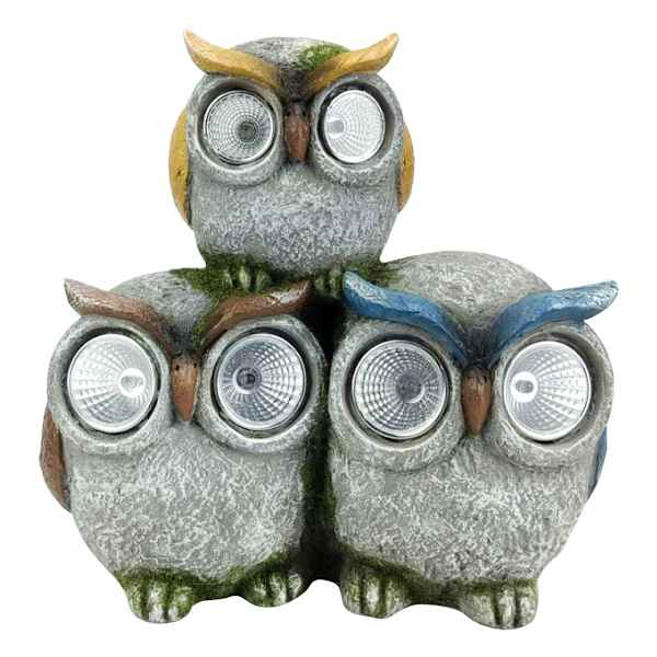 Owl Solar Outdoor Garden Statue, 4"