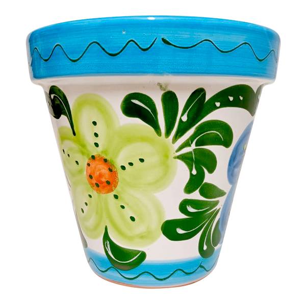 Hand Painted Spanish Light Multicolor Outdoor Planter, Medium