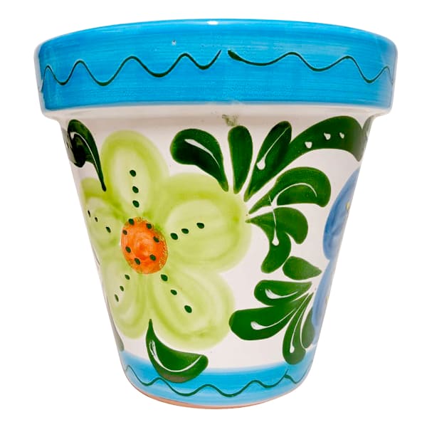 Hand Painted Spanish Light Multicolor Outdoor Planter, Small
