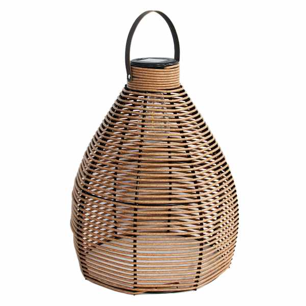 Honeybloom Wicker Outdoor Solar Lantern, Medium