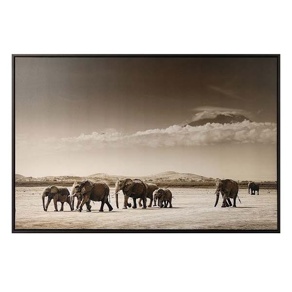 Tracey Boyd Sepia Elephants Canvas Wall Art, 36x24