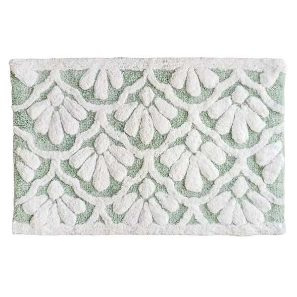 Providence Sea Green Shell Bath Rug, 20x30