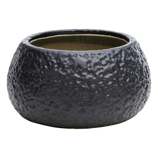 Crosby St. Indoor Black Textured Bowl Pot, 7"