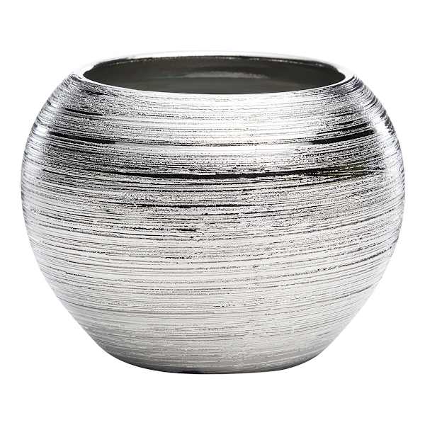 Crosby St. Indoor Silver Round Textured Planter, 5"