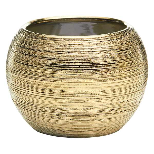 Crosby St. Indoor Gold Round Textured Planter, 4"