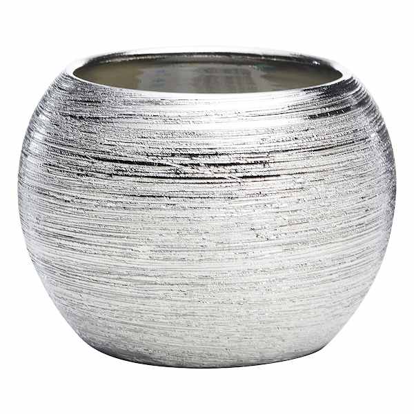 Crosby St. Indoor Silver Round Textured Pot, 4"