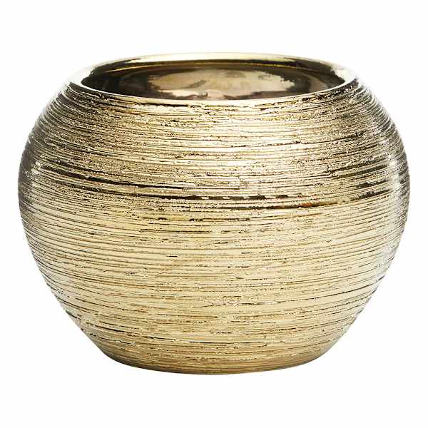Crosby St. Indoor Gold Round Textured Planter, 3.7"