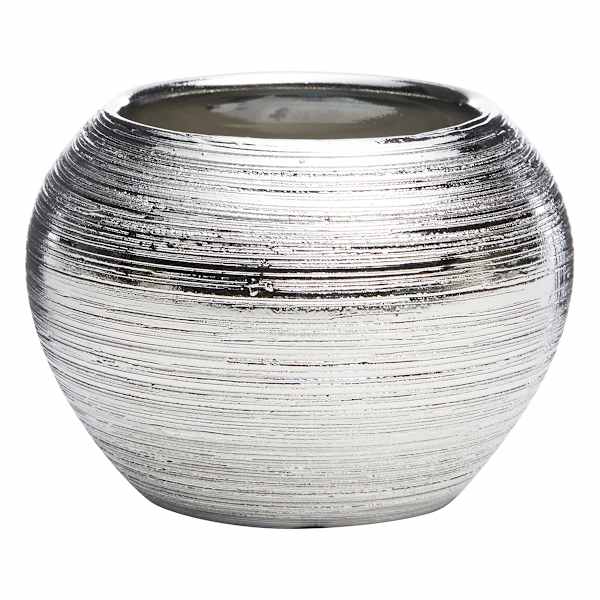 Crosby St. Indoor Silver Round Textured Planter, 3.7"