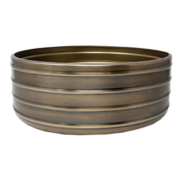 Honeybloom Ribbed Brass Decorative Bowl, 10x4