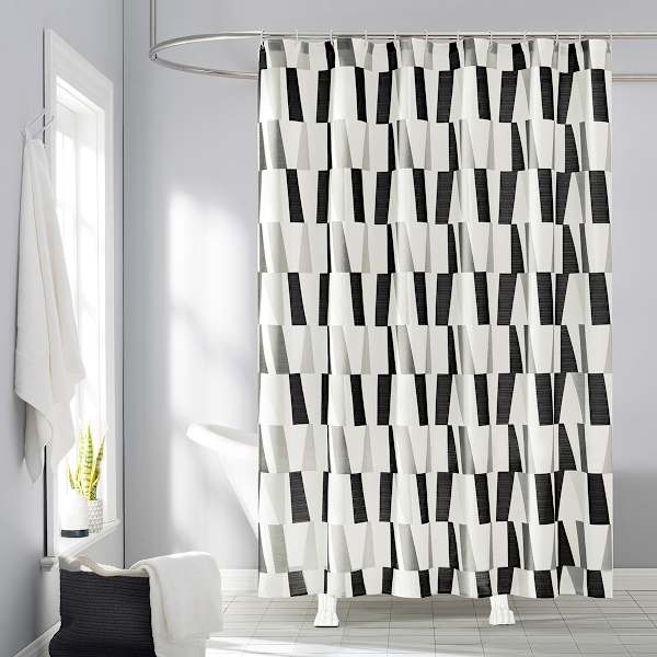 13-Piece Black Libra Shower Curtain Set, 72"