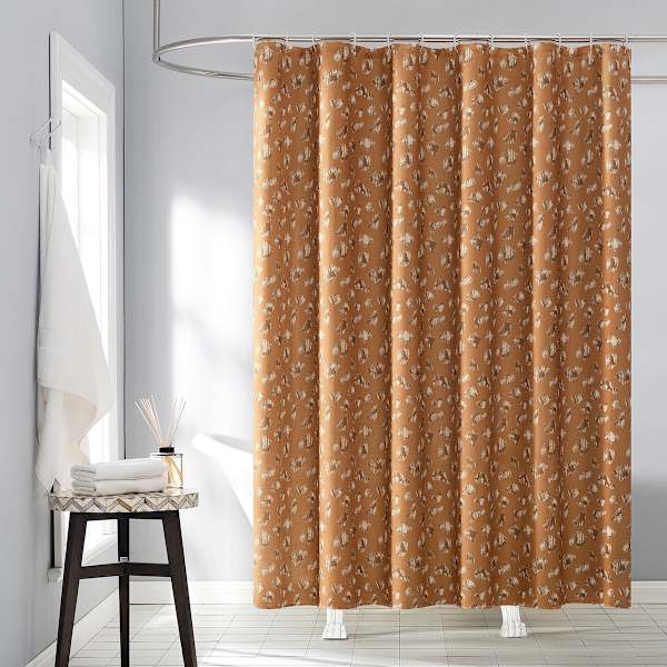 13-Piece Terracotta Nala Shower Curtain Set, 72"