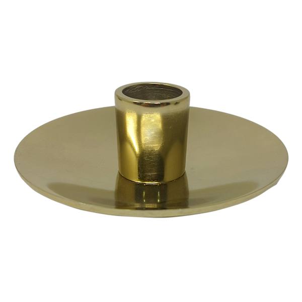 Antique Gold Plate Taper Candle Holder, 4"