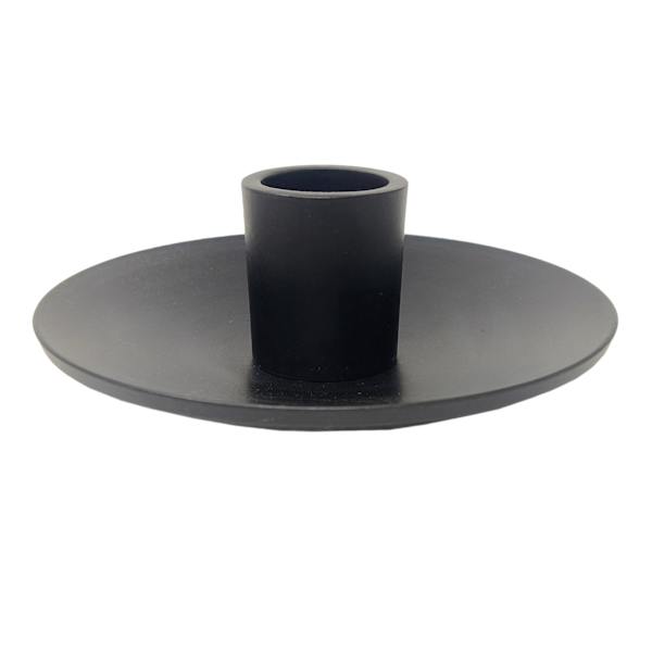 Black Plate Taper Candle Holder, 4"