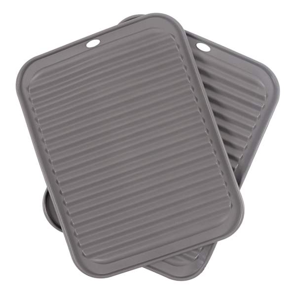 Set of 2 Gourmet Classics Grey Silicone Trivets