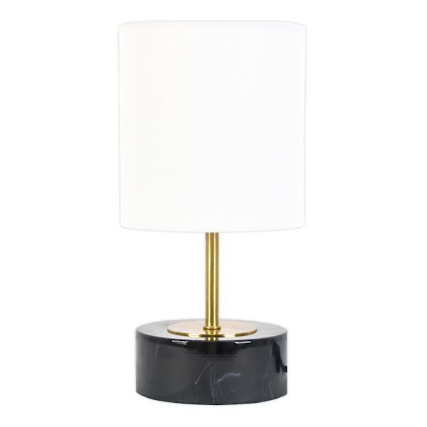 Crosby St. Black Marble Mini Table Lamp with Shade, 12"