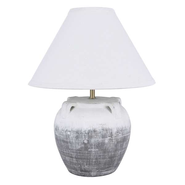 Ty Pennington Grey Ombre Ceramic Pot Small Table Lamp with Shade, 11.5"