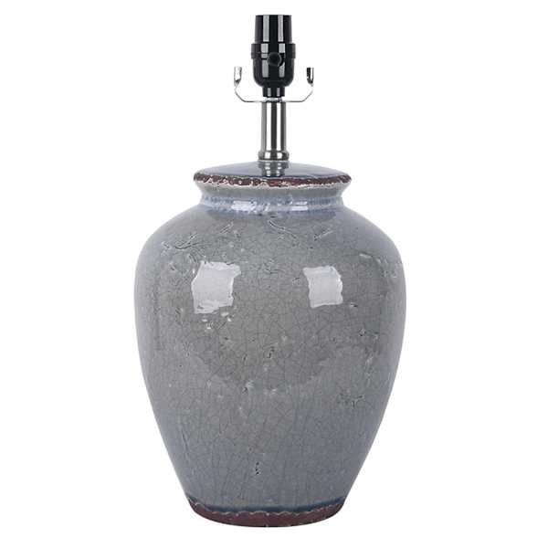 Honeybloom Blue Crackle Ceramic Small Lamp Base, 16.5"