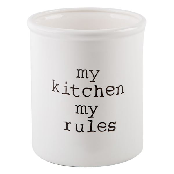 White My Kitchen My Rules Kitchen Utensil Holder