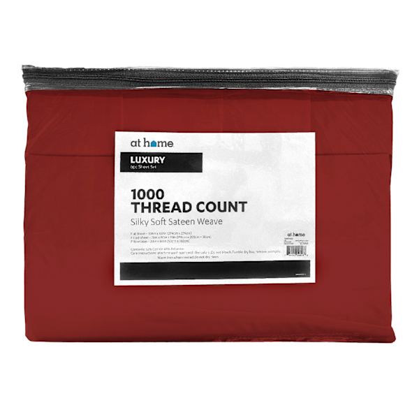 6-Piece Red 1000 Thread Count Luxury Sheet Set, King