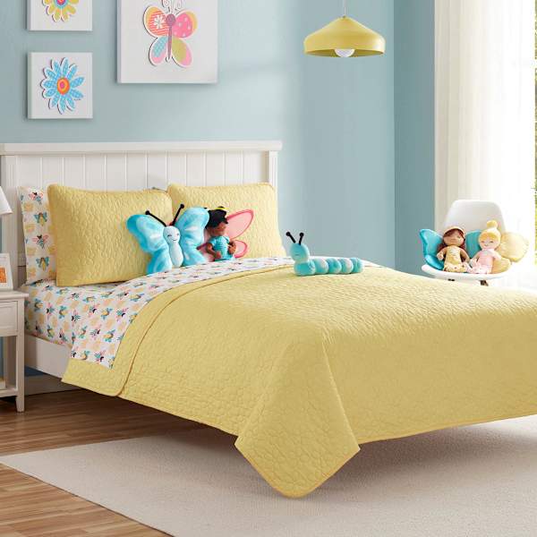 Tiny Dreamers 2-Piece Yellow Daisy Quilt Set, Twin