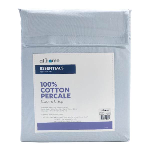 3-Piece Ballad Blue 200 Thread Count Essentials Sheet Set, Twin