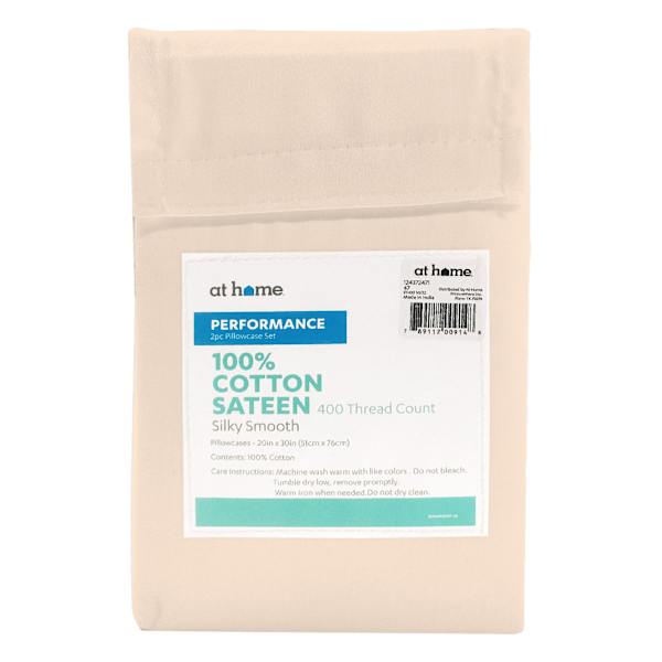2-Piece Pink 400 Thread Count Cotton Performance Pillowcase Set, Standard