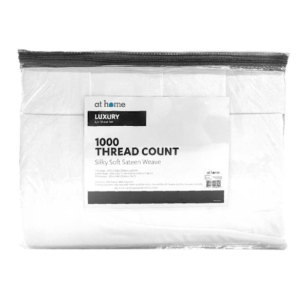 6-Piece White 1000 Thread Count Cotton Blend Sheet Set, Queen