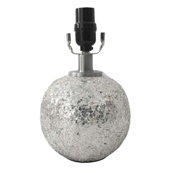 Found & Fable Silver Shimmer Mosaic Small Lamp Base, 10"