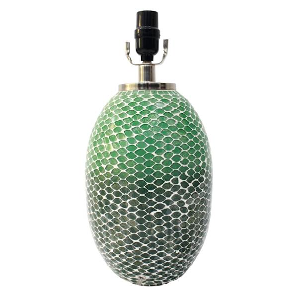 Green Ombre Mosaic Small Table Lamp Base, 15.7"