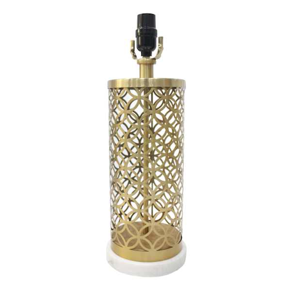 Providence Gold Metal Cut Out Small Lamp with Marble Base, 16.7"