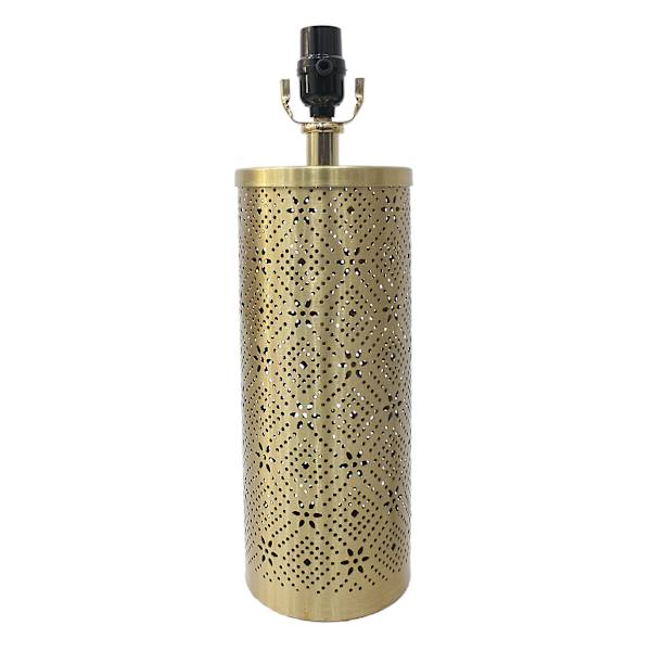 Found & Fable Gold Punched Metal Medium Table Lamp Base, 17"