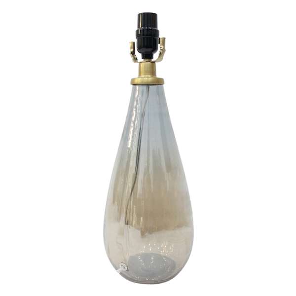 Crosby St. Smoke Amber Glass Teardrop Medium Table Lamp Base, 17.2"