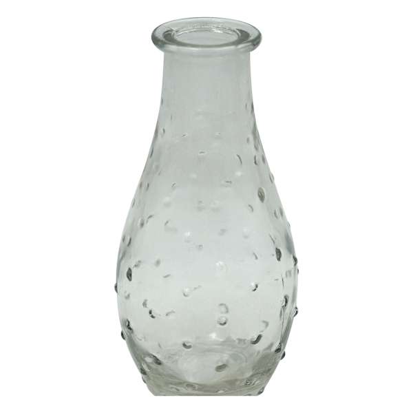 Clear Glass Dot Bud Vase, 5.5"