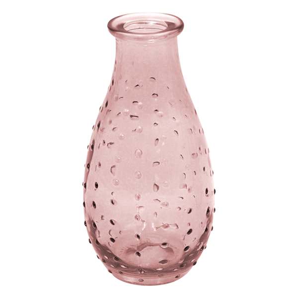 Pink Glass Dot Bud Vase, 5.5"
