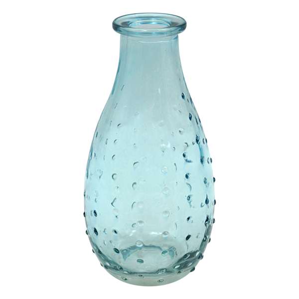 Blue Glass Dot Bud Vase, 5.5"