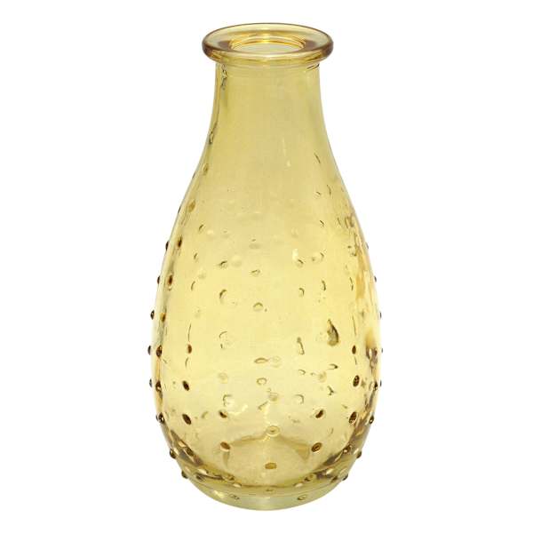 Yellow Glass Dot Bud Vase, 5.5"