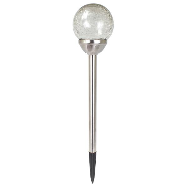 Solar Clear Crackle Large Globe Pathway Light