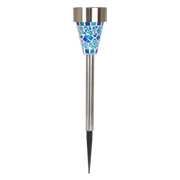 Solar Blue Mosaic Pathway Light
