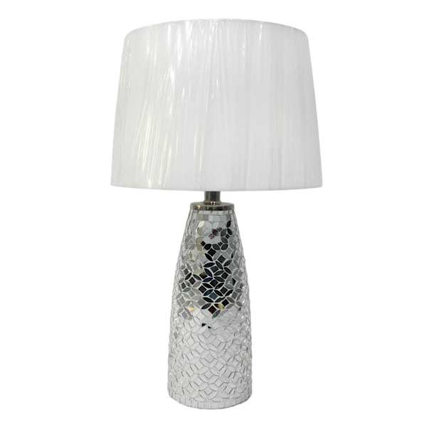 Tracey Boyd Silver Mosaic Medium Table Lamp with Shade, 22.7"