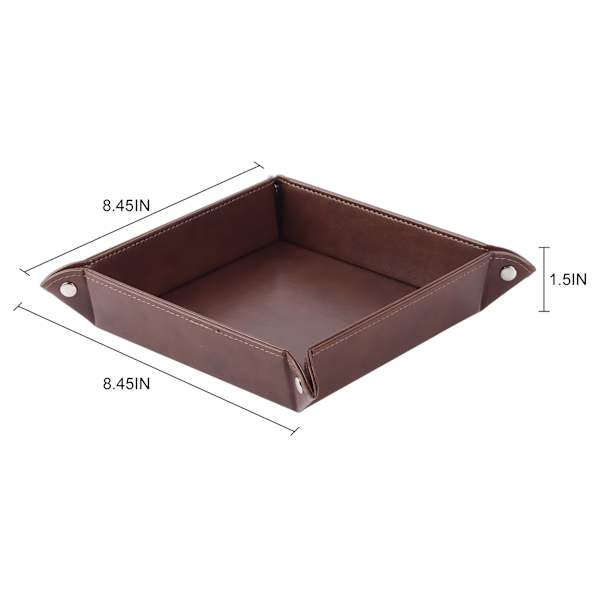 Honeybloom Faux Leather Square Tray, 8"