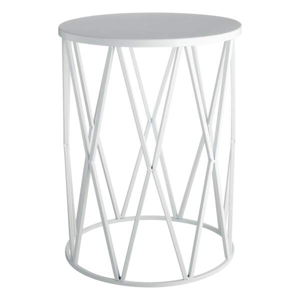 Metal Diamond Plant Stand, White