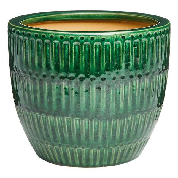 Found & Fable Indoor Green Glazed Ceramic Nico Pot, 8.7"