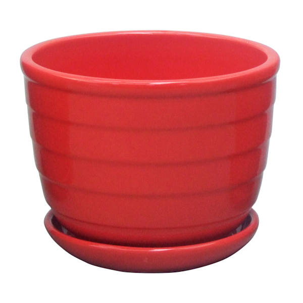 Indoor Red Beehive Ceramic Pot, Small