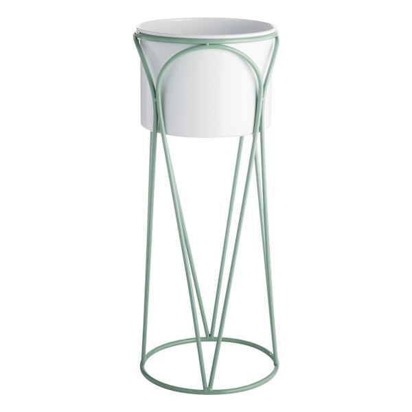 Providence White Metal Planter Stand, Small
